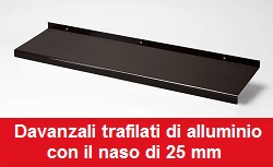 davanzali trafilati di alluminio con il naso di 25 mm