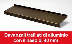 davanzali trafilati di alluminio con il naso di 40 mm