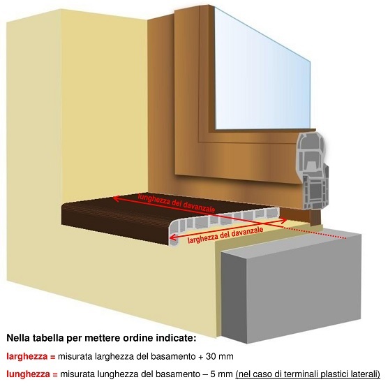 Davanzale Interno In PVC Grafite 10x80cm - Per Finestre Con Chiusure Laterali Incluse - Foto 11